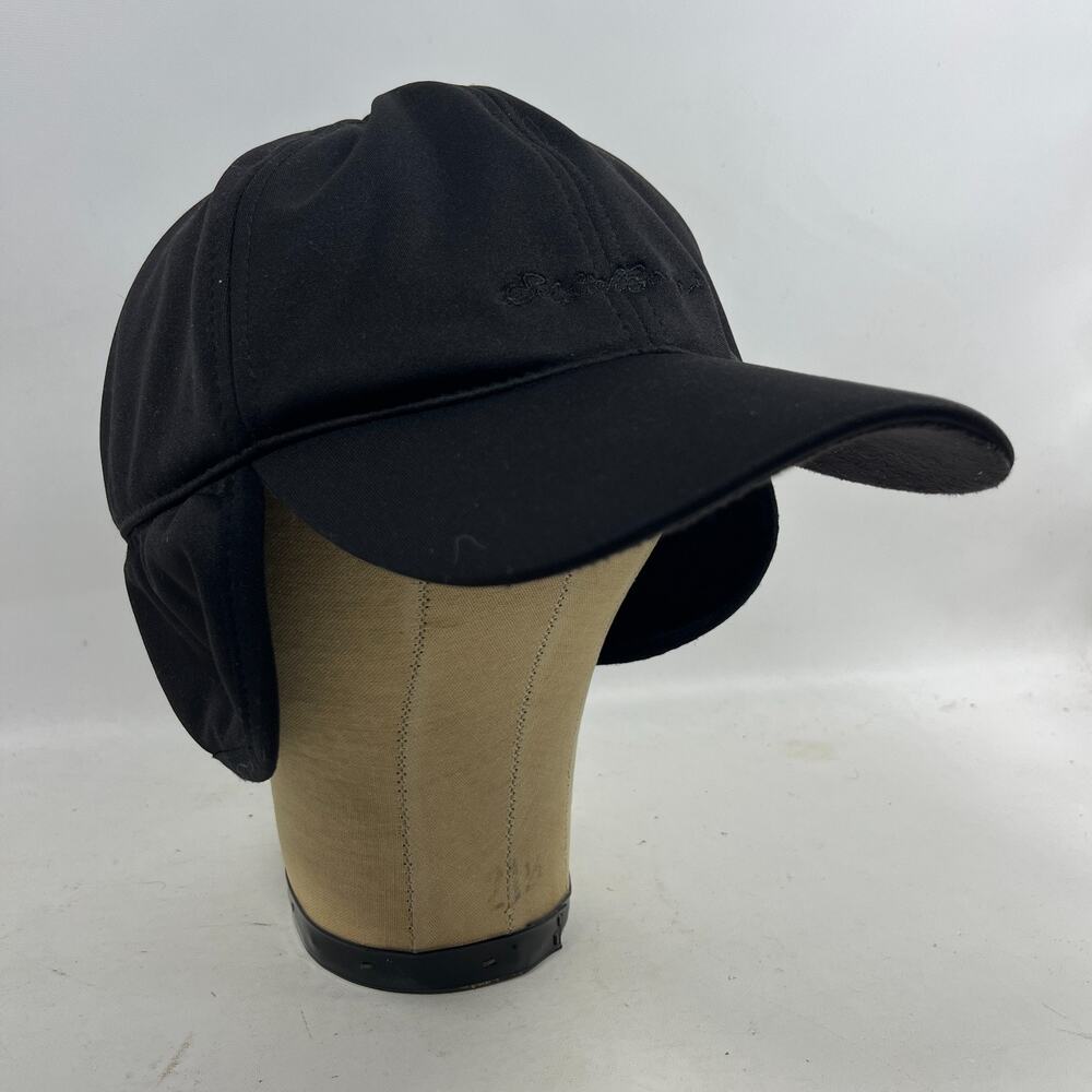 EDDIE BAUER Hat Mens OS Trapper Cap Ear Flaps Lined Winter Adjustable Black